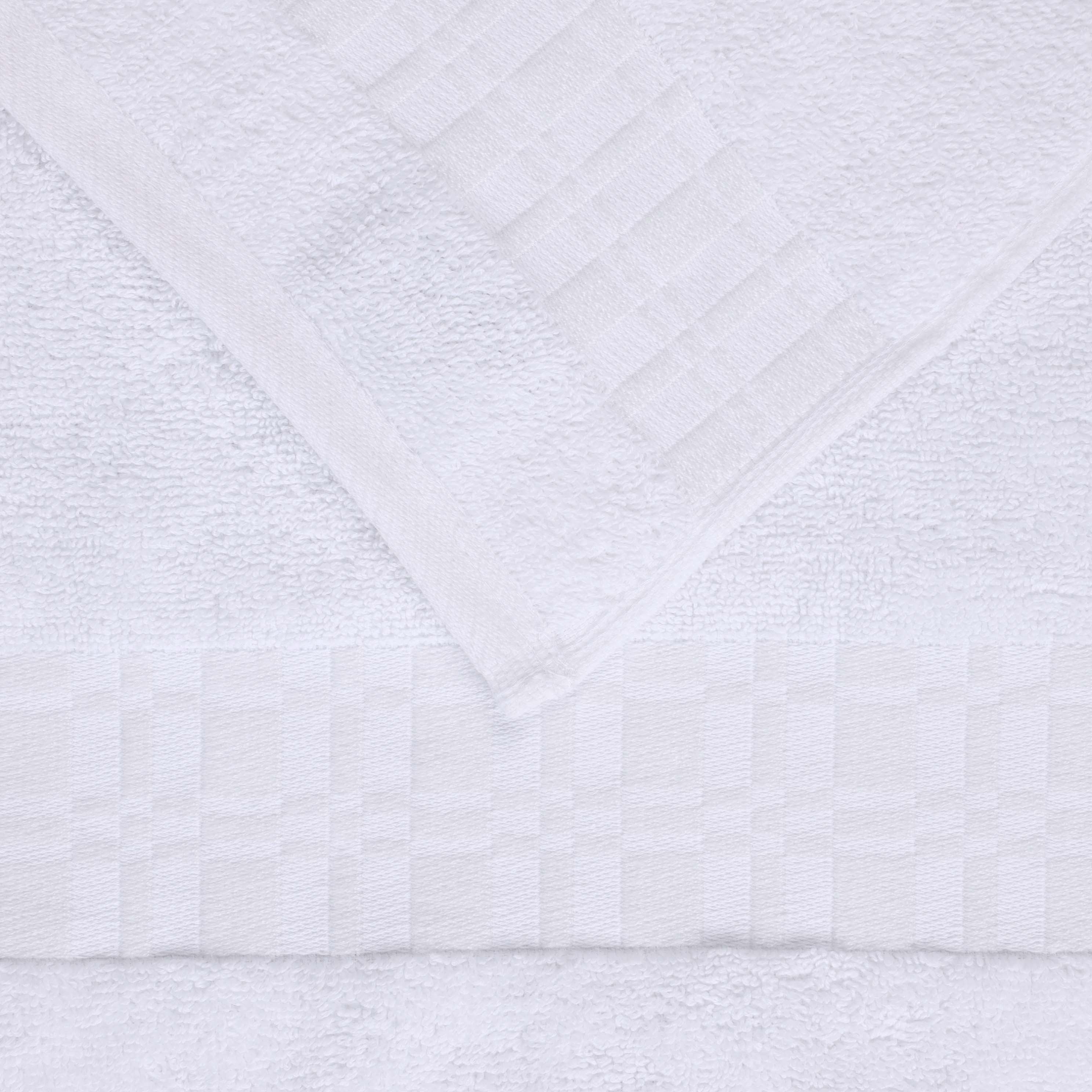 Superior Larissa Cotton Embroidered Bath Towel Set of 4, White-White