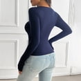 thumbnail image 3 of Plus Size Tops for Women Dressy Casual Women's Casual Basic Going Out Crop Tops Slim fit Long Sleeve V Neck Tight T Shirts Mesh Tee Girls off The Shoulder Tops for Women Summer Extra Small, 3 of 4