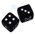 thumbnail image 1 of Universal 1Pair Light Up View Tech Mirror Dots Accessories Zone Rear Fuzzy Plush Car Hanging Dice BLACK, 1 of 8