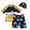 Dark Blue, variant on Boys Rash Guard Swimsuit Short Sleeve Swim Shirt Quick Dry Swimwear Trunks Swimming Cap 3 Piece Bathing Suit Dark Blue, 9 Years