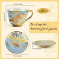 thumbnail image 2 of Blue Coffee Cup and Saucer Set, 6 Cups + 6 Saucers Gift Box, Dishwasher & Microwave Safe, Non-Slip Base, Elegant Patterned Tea Cup Set for Home & Gifting, 2 of 7