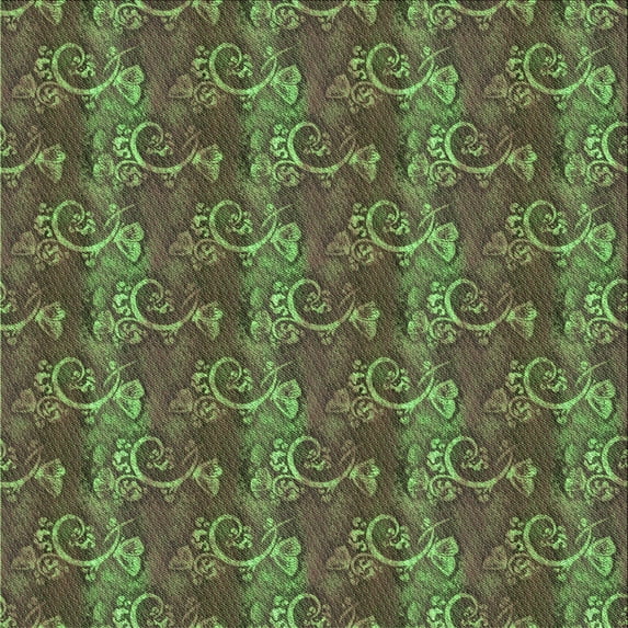 Ahgly Company Indoor Square Patterned Green Onion Green Area Rugs, 8' Square