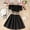 Black, variant on RTKFRFLM Girls 3-Piece Summer Set Solid Camisole Ruffle Top with Skirt and Belt Blue 9-10 Years