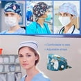 thumbnail image 4 of Operating Hats Nurse Gourd-shaped Headwear Pure Color Pattern Working Clothing Headgear Headgear with Buttons Unisex Work Uniform Working Caps Type 22, 4 of 9