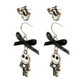 thumbnail image 4 of Jack Skellington Gothic Jewelry: 2 Hypoallergenic Earrings for Girls (1 Stud Earrings 1 Fishhook Drop) Earring Sets with Charms One Size Fits All Girls Earrings The Nightmare Before Christmas Ages 4+, 4 of 5