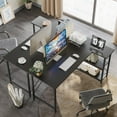 thumbnail image 6 of Bestier 55 inch Corner L Shaped Computer Desk with Storage Shelves Black, 6 of 9