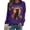 Purple, variant on VILOVE Women Halloween Sweatshirt Black Cat Pumpkin Graphic Pullover Crew Neck Long Sleeve Sweatshirt
