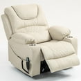 thumbnail image 3 of LEGAHOME Large Lift Chair with Heated and Massage Functions, Extended Fabric Lift Recliner Relax Sofa with 2 Remotes and 2 Cup Holders, Oversize Electric Power Lounge Chiar for Elderly Big Men, White, 3 of 8