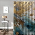 thumbnail image 2 of Creowell Bird Gold Leaf Pretty Shower Curtain Set 100% Polyester Fiber Washable with Hooks 69x72, 2 of 7