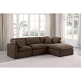 thumbnail image 2 of Meridian Furniture Indulge 94" Velvet L-Shaped Modular Sectional in Brown, 2 of 9