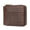 thumbnail image 1 of Billetera de Cuero Cartera de cuero con cremallera plegable para bolsa de viaje BULLCAPTAIN Billetera de Cuero, 1 of 7