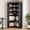 Black, variant on 72" Tall Corner Bookshelf, 5-Tier Farmhouse L-Shaped Bookcase with 300 lbs Capacity, Heavy Duty Corner Display Shelf for Living Room, Bedroom and Office, Black