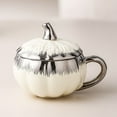 thumbnail image 4 of TOOPTY Ceramic Pumpkin Coffee Mug with Lid and Spoon, Porcelain Teacup for Fall Drinks and Holiday Gift, 4 of 6