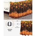 thumbnail image 3 of Fall Pumpkin Bed Skirt King Size 16 Inch Drop, Thanksgiving Maple Leaf Retro Wood Grain Wrap Around Dust Ruffle Bedskirts, Wrinkle & Fade Resistant Easy Fit Bedskirt with Adjustable Elastic, 3 of 8