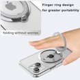 thumbnail image 5 of Designed for iPhone 15 Magnetic Case, Glitter Bling 360 Degree Rotating Finger Ring Holder Kickstand Function Bumper Compatible with MagSafe for Women Men with Logo Visible - Darkgreen, 5 of 9