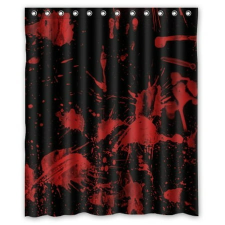 Shower Curtain Blood HelloDecor Blood Shower Curtain Polyester Fabric Bathroom Decorative Curtain Size 60x72 Inches ()
