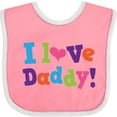 thumbnail image 3 of Inktastic I Love Daddy Girls Girls Baby Bib, 3 of 4