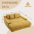 thumbnail image 5 of MOONMISS Chenille Upholstered 2-seater Deep Seat Lazy Sofa Bed with 5 Back Pillows-Yellow, 5 of 5