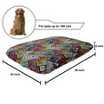 thumbnail image 2 of Retro Pet Bed, Colorful Pop Art Inspired Illustration of Whimsical Striped and Polka Dotted Shapes, Resistant Pad for Dogs and Cats Cushion with Removable Cover, 24" x 39", Multicolor, by Ambesonne, 2 of 4