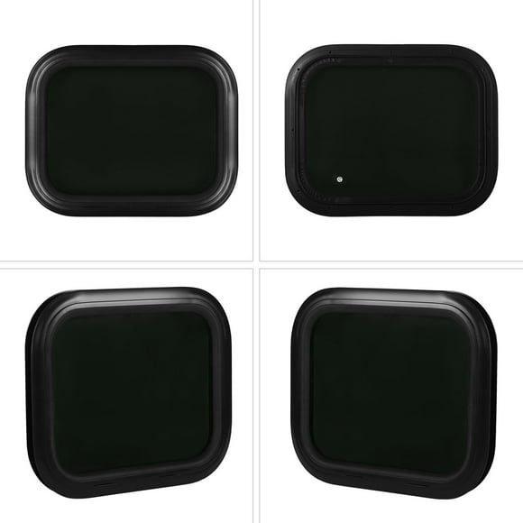 Aluminum Alloy Fixed RV Window, Black Tempered Glass, Rainproof Rubber Ring, 500 X 300mm, for Trailer RV Mobile Home