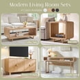 thumbnail image 6 of Aitjunz 63" Modern Entryway Table, Wood Console Table with Open Storage Shelf and Curved Edges, Natural, 6 of 6