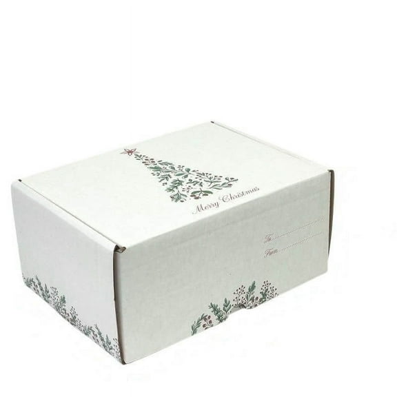 Ucanpack Christmas Mailer Boxes 6 x 6 x 2" - Chrismas Tree Printed Holiday Mailing Boxes - Holiday Shipping Box Made In USA Christmas Small Business Supplies