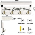 thumbnail image 5 of Key Holder for Wall, Dinosam Mail Organizer Wall Mount with Double 4 Key Hook and Mail Holder, Designer Key Rack Suitable for Entryway, Hallway, Bedroom, Living Room and Office，White, 5 of 6