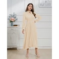 thumbnail image 4 of IWEMEK Women's Dress Casual Trendy Going Out Vacation Sundress Comfy Loose Fitting Plain Beige Party Dresses Elegant Chic, 4 of 9