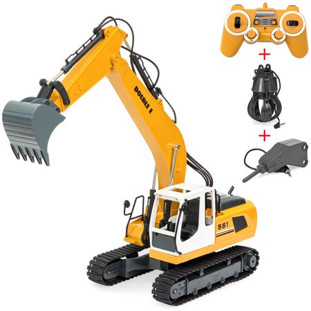 Best Choice Products 1/16 Scale Kids Multifunctional 17-Channel RC Excavator Construction Truck w/ Shovel, Drill, Grasp, Rechargeable Battery, USB Charger - (Best Scent Control Products)