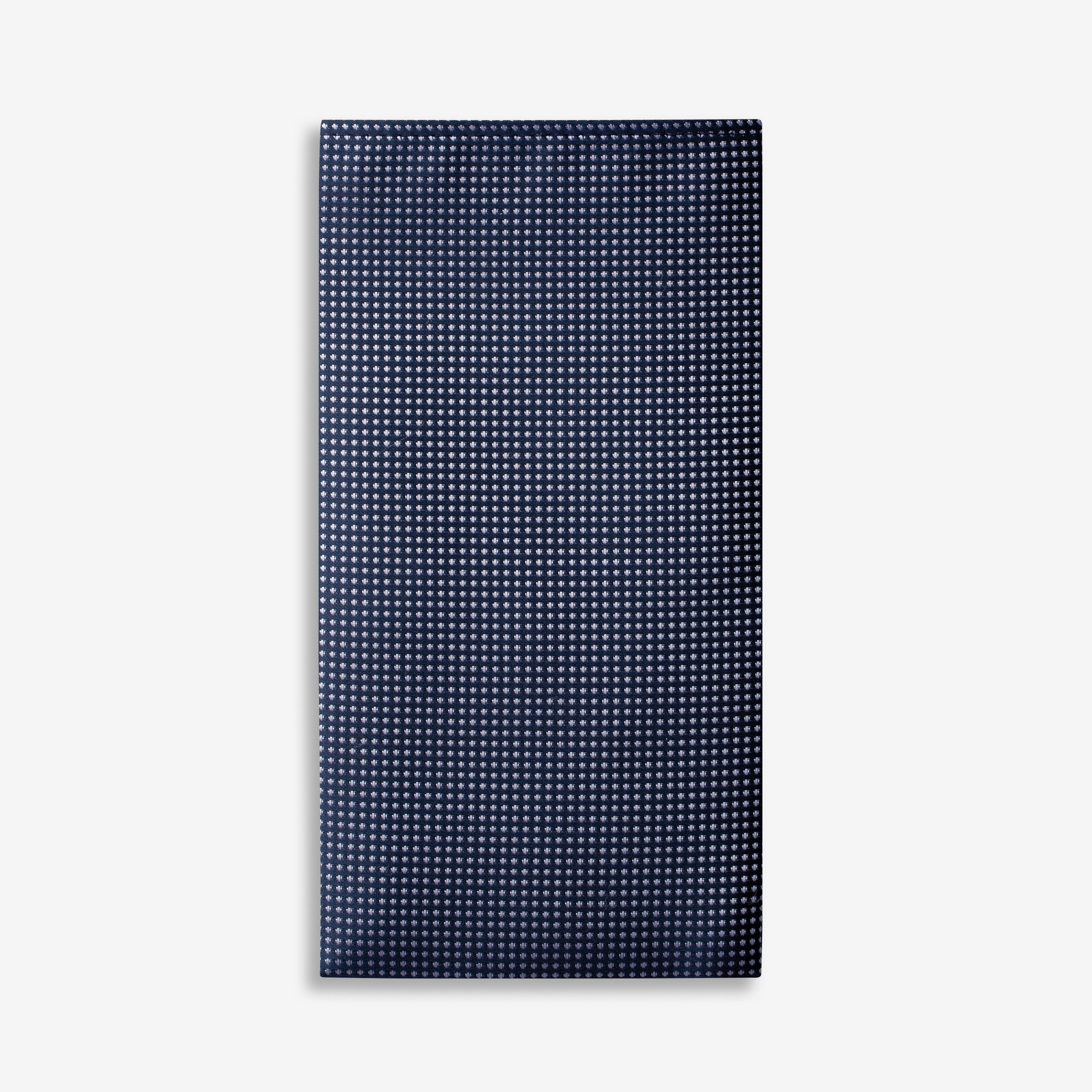 Navy Rounded Square Reflective Navy Dotted Pocket Square - Walmart.com
