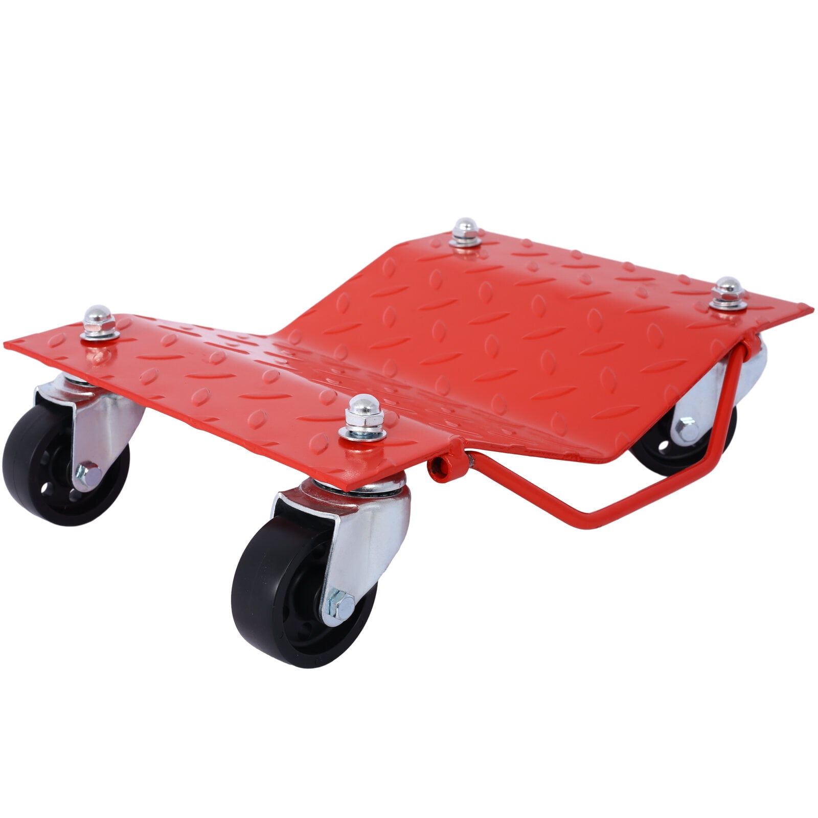 Car Dolly, Heavy Duty Wheel Dolly,4 Tire Wheel Dolly Car Stakes 6000lbs Capacity,RED,