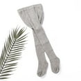 thumbnail image 3 of Toddler Girls Knit Cotton Tights Thread Crochet Pantyhose Warm Ribbed Stockings Dark Grey 2-3 Years, 3 of 6
