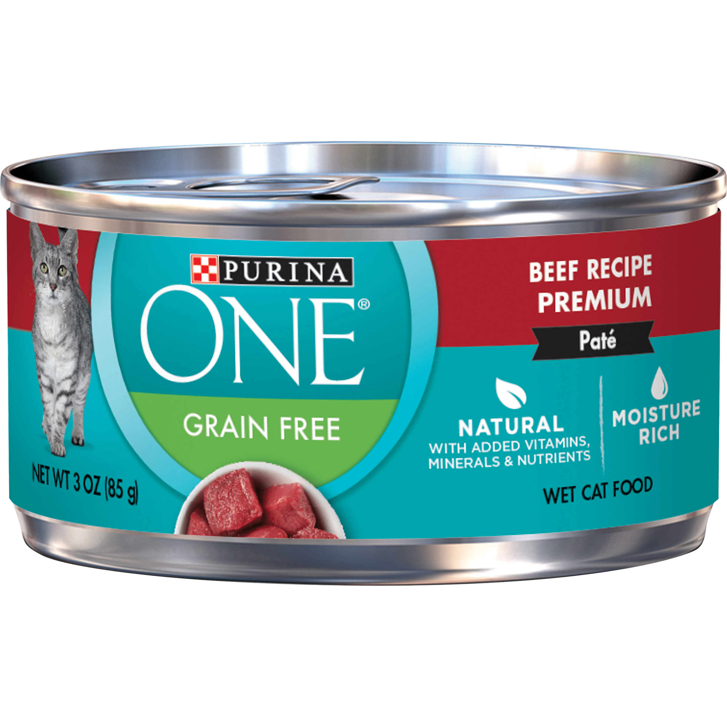 (24 Pack) Purina ONE Natural, High Protein, Grain Free Pate Wet Cat