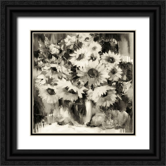 Bond 15x15 Black Ornate Wood Framed with Double Matting Museum Art Print Titled - Vincent Evolution BW