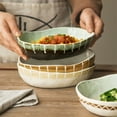 thumbnail image 6 of Qeeadeea Large Ceramic Pasta Bowl, Stackable Deep Soup Plate, Salad Bowl, Pasta Salad Bowls Large Serving Bowl Ceramic-E-500ml, 6 of 6