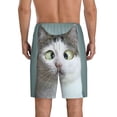 thumbnail image 2 of Balery Funny Cat Men's Cotton Knit Pajama Shorts Waistband & Pockets,Short Pajama Pants-Large, 2 of 8