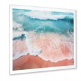 thumbnail image 2 of Designart "Aerial View of Beach in Blue and Pink II" Coastal Framed Wall Art Decor - Coastal Blue Coastal Beach Bedroom Framed Canvas Wall Art, 2 of 6