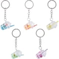 thumbnail image 1 of Llavero de té con leche de 5 colores, luminoso, que brilla en la oscuridad, con forma de taza de fruta, bonitos llaveros, llaveros de bebidas kawaii, dijes de té., 1 of 5
