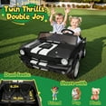 thumbnail image 3 of Joyracer Shelby GT350 Ride ons, 4WD 24 Volt Ride on Toys for Kids, 2 Seats Electric Car with Remote Control, Ride on Cars, Toy Gift with LED Lights, Music, Horn, Bluetooth, USB, Black, 3 of 13