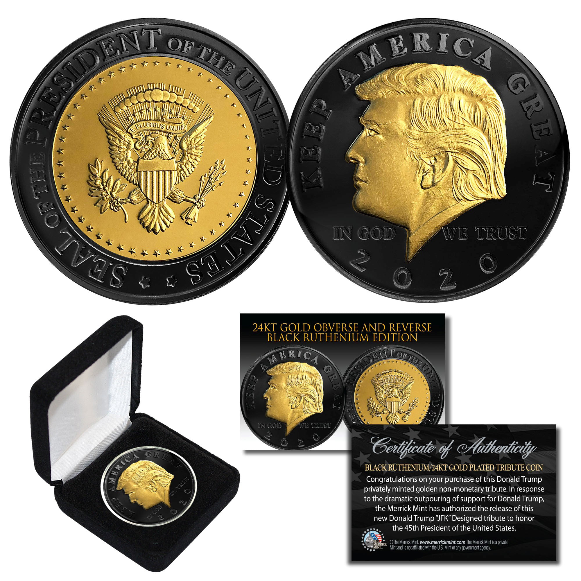 New Coin President Donald Trump 2020 KEEP AMERICA GREAT Silver & Gold Eagle hi 