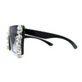 thumbnail image 3 of Dripping Huge Rhinestone Flat Top Shield Oversize Sunglasses Black Smoke, 3 of 4