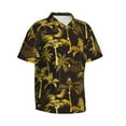 thumbnail image 2 of Hawaiian Shirt For Men, Palm Tree Yellow Mens Button Down Short Sleeve Shirt, Summer Beach Shirts For Men, 2 of 2