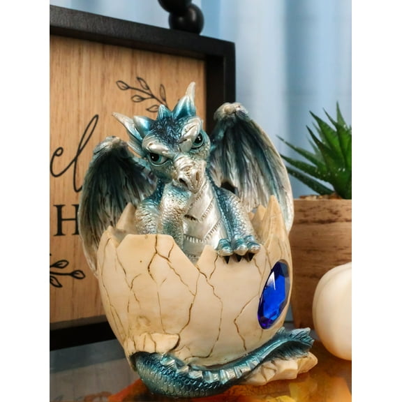 September Birthstone Dragon Egg Statue Blue Sapphire September Gem Dragon Decor