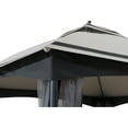 Sunjoy Katy 10 ft. x 12 ft. Gray and Black 2tier Steel Gazebo with