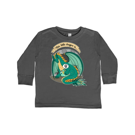 

Inktastic Fifth Birthday This Little Dragon is 5 Gift Toddler Boy or Toddler Girl Long Sleeve T-Shirt