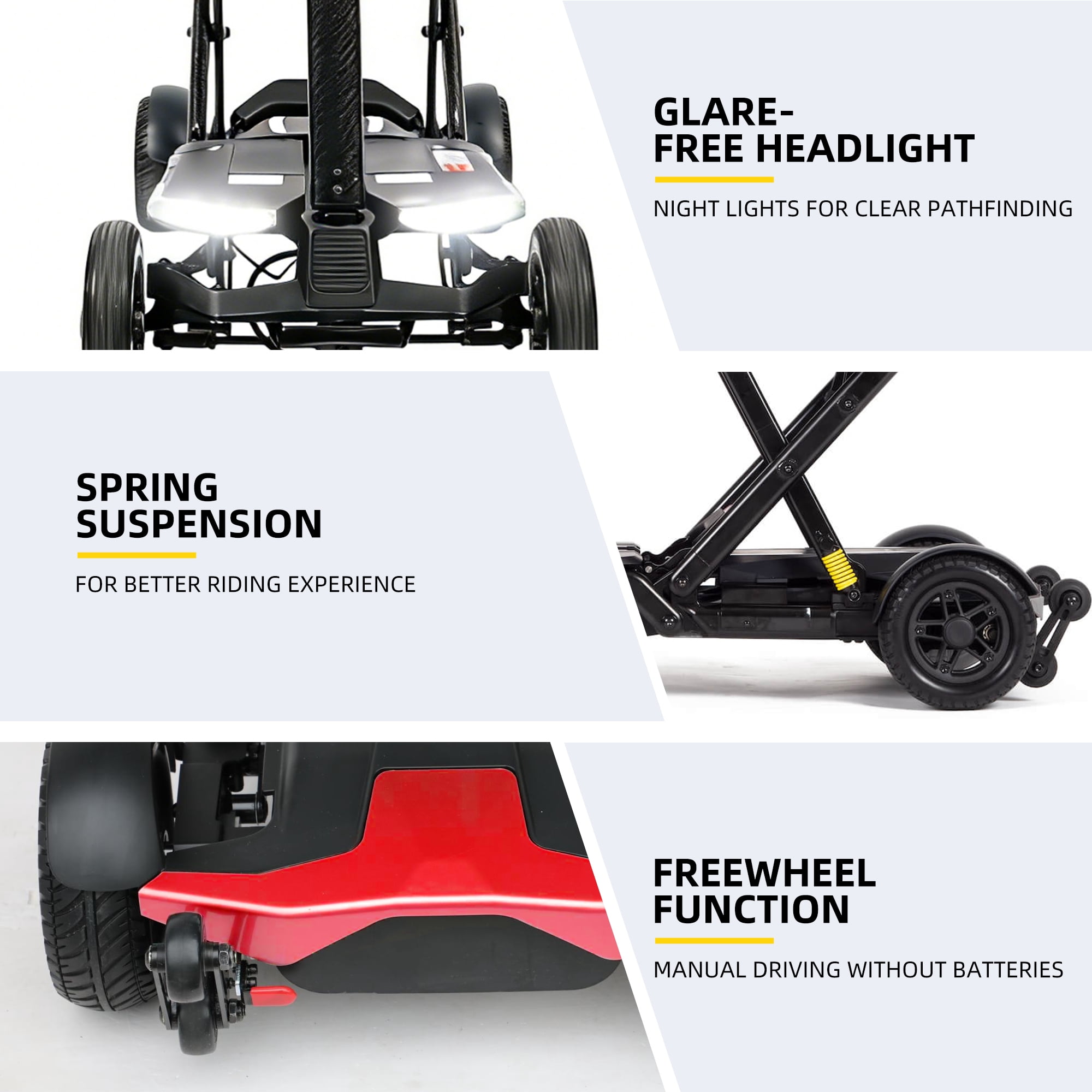 4-Wheel Remote Folding Mobility Scooter for Adults and Seniors, super lightweight and compact plus NFC Electric Foldable Mobility Scooter