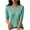 Mint Green, variant on Women's Solid Color V-Neck Five-Point Sleeve Casual Shirt, Stylish and Comfortable Top for Spring and Summer, Versatile Everyday Wear, Lightweight and Breathable Blouse for Casual Outings or Work