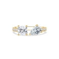 thumbnail image 2 of 2 Carat Cushion, Pear & Round Cut Lab Created Moissanite Adjustable Toi Et Moi Half-Eternity Engagement Ring For Women In 14K Yellow Gold Over Sterling Silver(G-H Color, VVS1 Clarity, 2.00Cttw)-8.5, 2 of 6