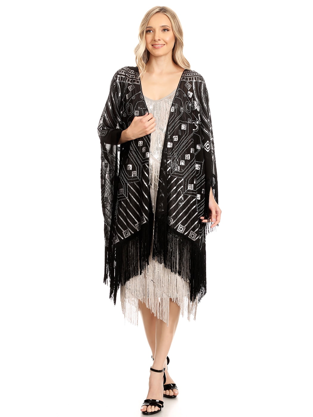 sequin evening wrap