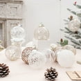 thumbnail image 6 of AYktou Christmas Ball Ornaments Set-80mm/3.14" White and Gold Large Shatterproof Clear Glitter Pastic Christmas Ball Ornaments Xmas Tree Decoration Delicate Hanging Ornaments,6 Counts, 6 of 7